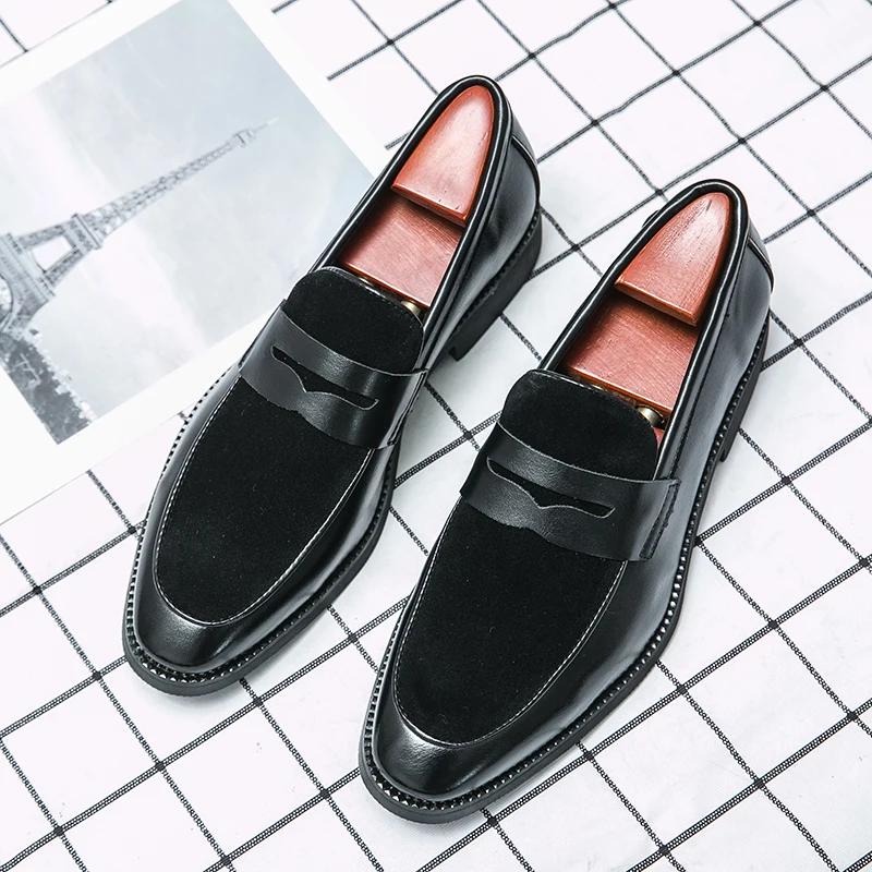 Fashion Spring Comfortable Fashion Casual Male Footwear Men for Wedding Shoes Suede Patchwork Leather Fashionable Loafers Casual Shoes