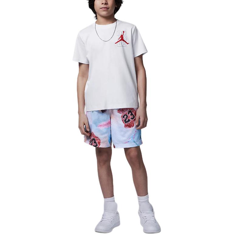 Jordan T-Shirt Triangle Offense Casual Crew Neck Short Sleeve Kids Tops White II3102-100