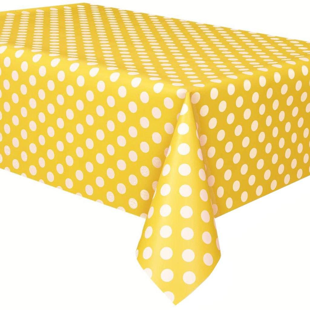 Disposable Polka Dot Tablecloth for Birthday Party - Rectangular PE Plastic