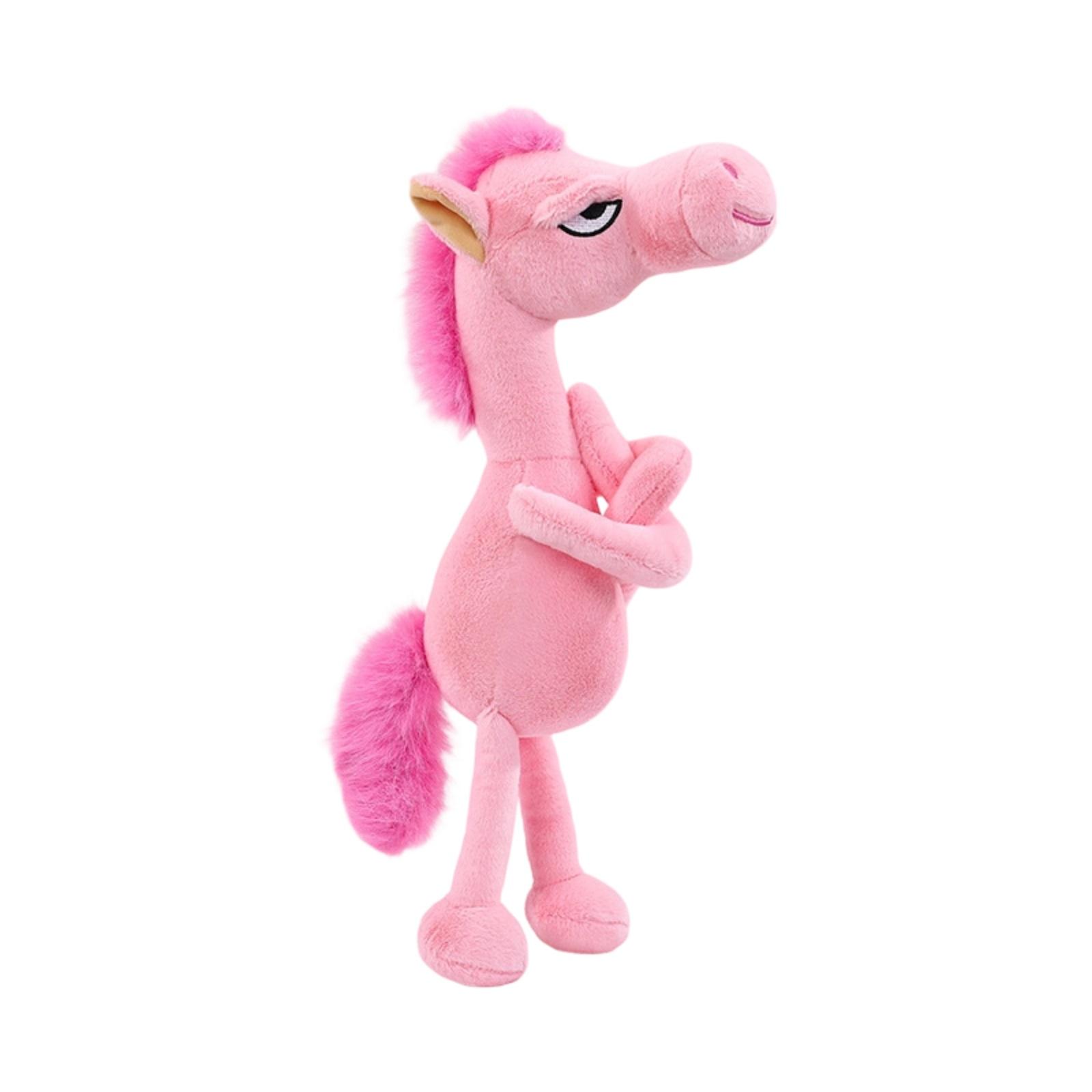 

65cm Plush Horse Toy Standing Figure with Detailed Facial Expression Soft Stuffed Animal Collectible Gift for Home Office Decoration One Size розовый