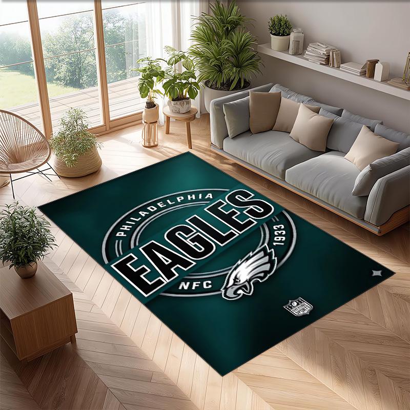 Philadelphia Eagles Tappeto in Velluto di Cristallo Morbido Anti?Tappetino Antiscivolo Comodo per Casa Soggiorno Camera da Letto Tappeto Decorativo