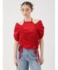 Furfur Random Gathered Cut Pullover RWCT251108 Red Women's