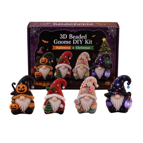 3D Beaded Gnome Kit DIY Tiny 3D Gnome Bead Embroidery Kit I
