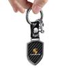 BMGB9 Carbon Fiber Matel Car Keychain Keyring Key Chain Pendant For Porsche Cayenne Panamera Macan Boxster Cayman 718 911 Sticker
