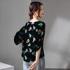SOFSIL Women's Gourd Print Velvet Silk Shirt