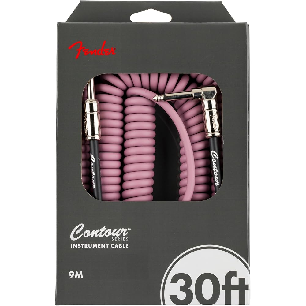 Fender Fender Contour 30ft (approx. 9m) Coiled Cable Burgundy Mist Curl Cord Guitar Cable