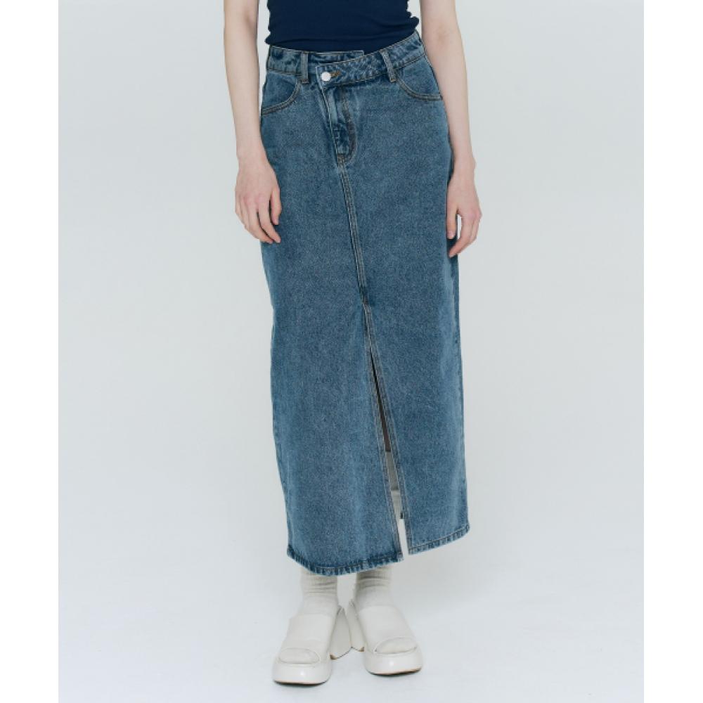 

Длинная джинсовая юбка FREI с разрезом спереди VINTAGE BLUE