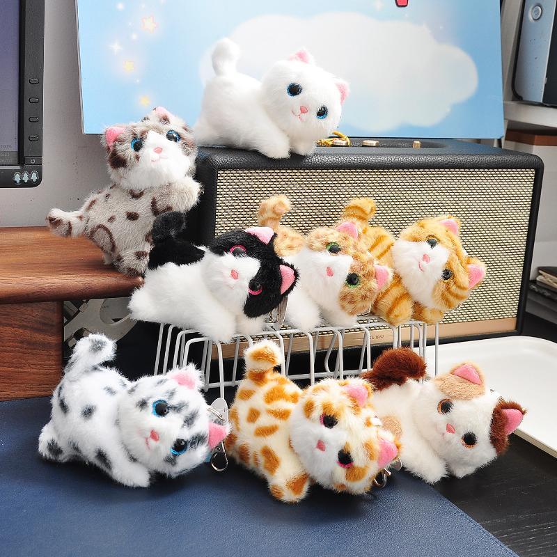 Cartoon Cat Plush Pendant Decoration Stuffed Doll Keychain Cute Bag Charm Doll Plush Boys & Girls Birthday Gift