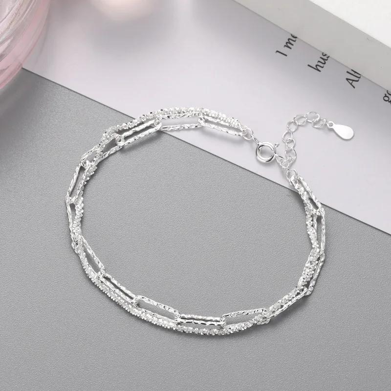 925 Silver Bead Bracelet For Women Korean Fashion Adjustable Luxury Jewelry Original Designer Beaded Bracelet