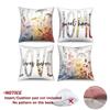 4Pcs/Set Watercolor Wildflower Throw Pillow Covers, Sweet Home Love Lives Here Cushion Cases, Polyester/Linen, Boho Home Decor