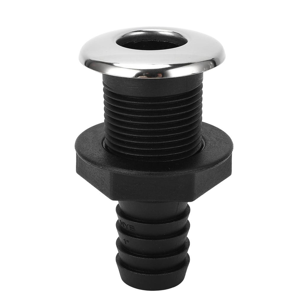 25mm Thru Hull Fitting Nylon Impact Resistance Leakproof Long Lasting Use Thru Hull Connection for Boats Straight