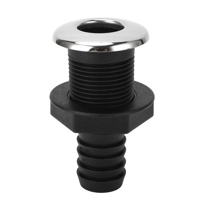 25mm Thru Hull Fitting Nylon Impact Resistance Leakproof Long Lasting Use Thru Hull Connection for Boats Straight