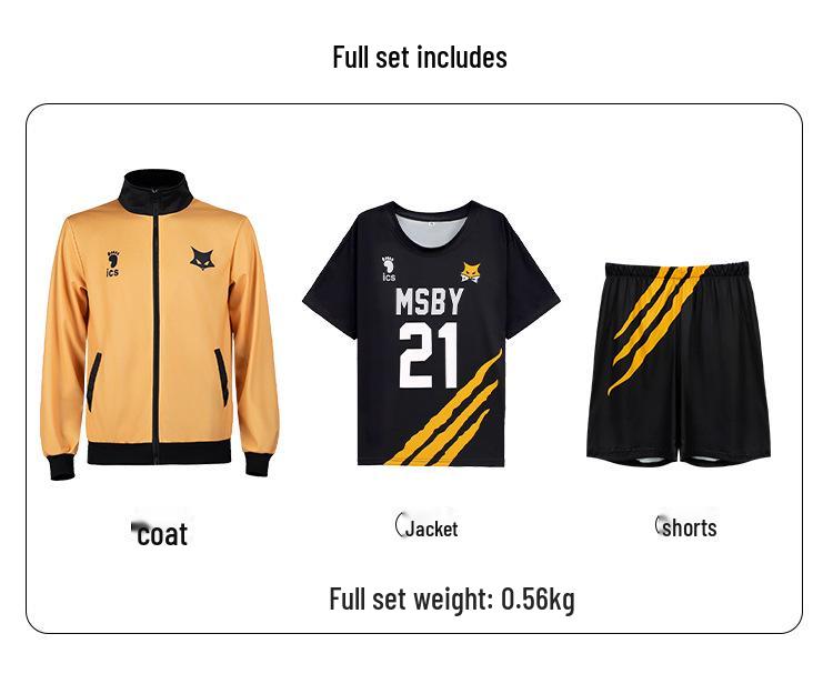 Haikyuu!! Bokuto & Hinata Black Wolves Volleyball Cosplay Summer Set