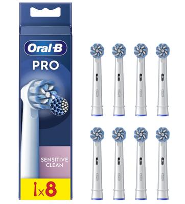 Oral-B | Replaceable Toothbrush Heads | EB60X-8 Sensitive Clean Pro | Heads | For Adults | Number of Brush Heads Included 8 | White