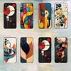 Geometrische Bauhaus Telefoonhoesje Voor Samsung S25,S24,S21,S22,S23,S30,Ultra,S20,Plus,Fe,Lite,5G Zwarte Cover
