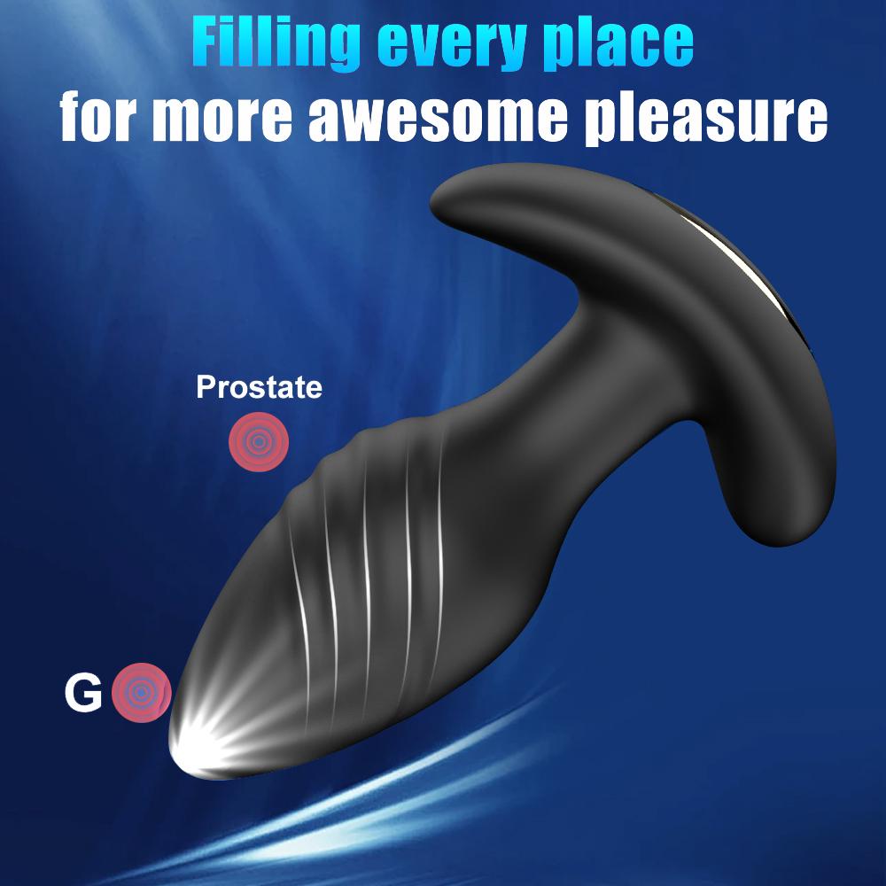 Vibrating Butt Plug Anal Toy Male Prostate Massager 9 Vibration Rotation App Controlled Anal Plug Adult Sex Toys for Men Women Waterproof Masturbator