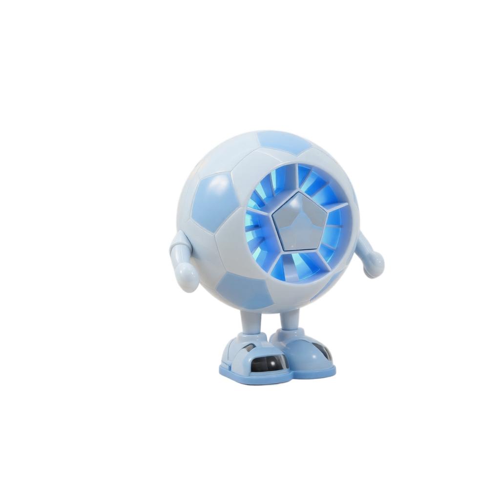 Portable Cartoon Soccer Ball Shaped Mini Fan Rechargeable Small Desk Fan with LED Light for Personal Use and Travel