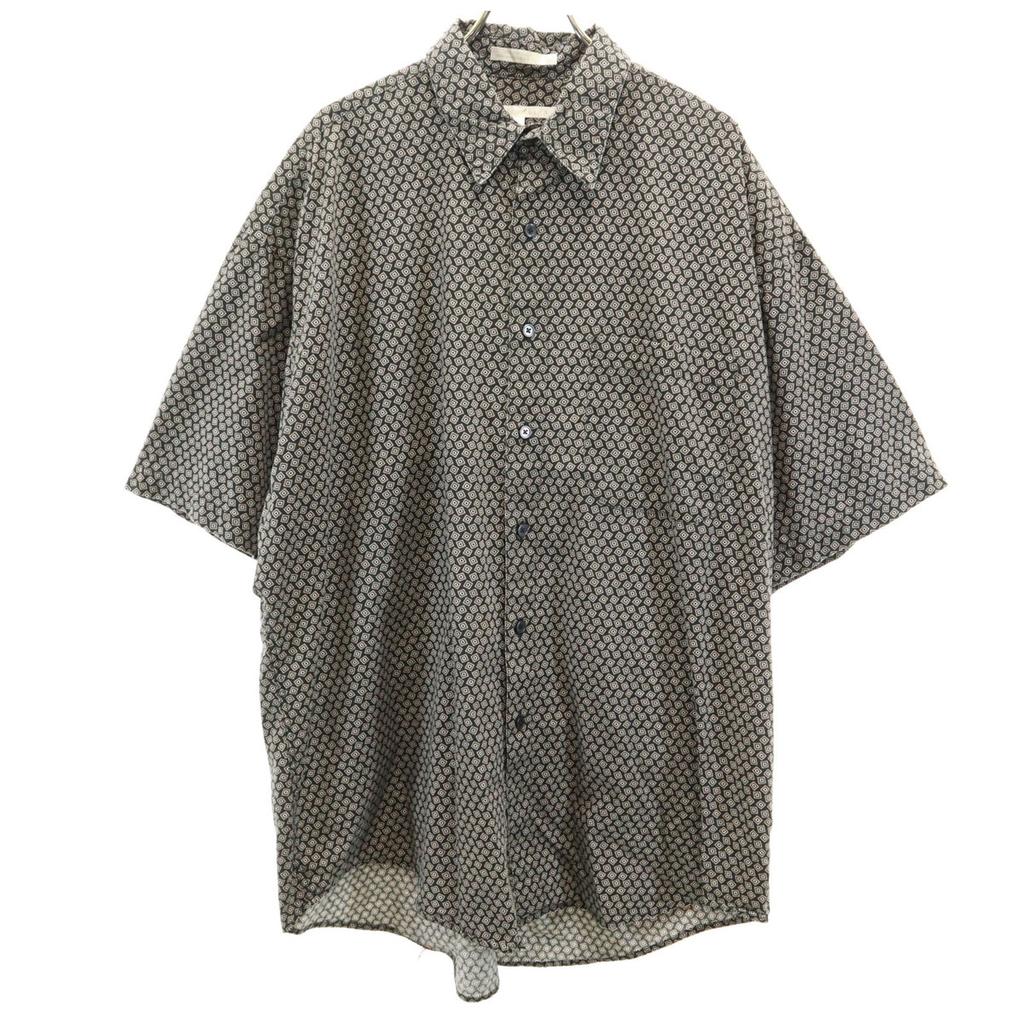 PERRY ELLIS Overall handle Short sleeve Cotton shirt XL black Men's Used