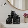 Couple Anniversary Keepsake 3D Printed Cat Figurine, Cute Mother And Baby Kitten Statue, Housewarming Gift for Friends Minimalist Animal Ornament