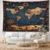 Vintage Nautical World Map Background Decoration Tapestry Ancient Nautical Map Tapestry Home Decoration
