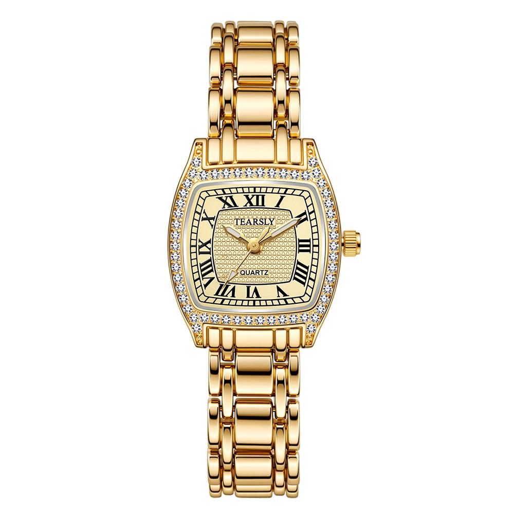 Women's Retro Quartz Watch: Diamond Inlaid, Waterproof & Luminous