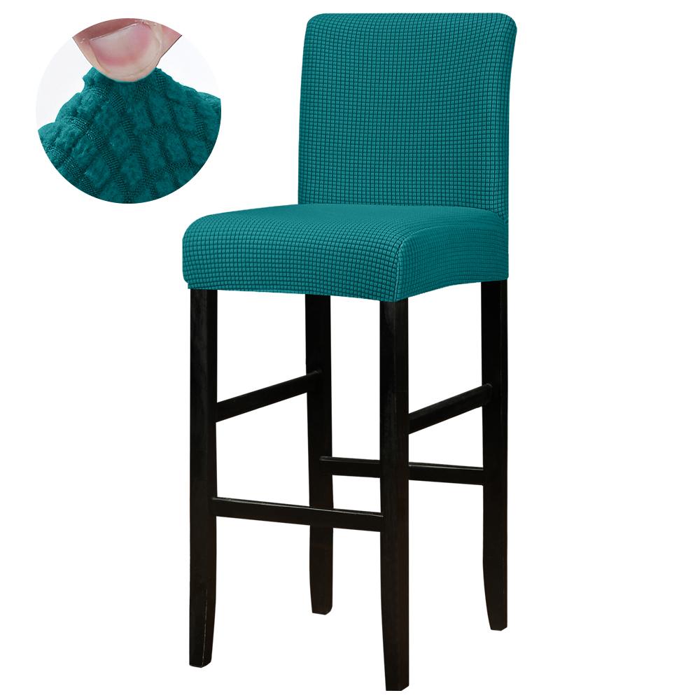 Solid Bar Chair Cover Short Back Bar Stool Slipcover For Hotel Banquet Dining Room Small Size Seat Protector