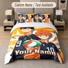 Haikyuu 3Pcs Bedding Set, Personalized Custom Name Text, 1 Duvet Cover & 2 Pillowcases For Bedroom