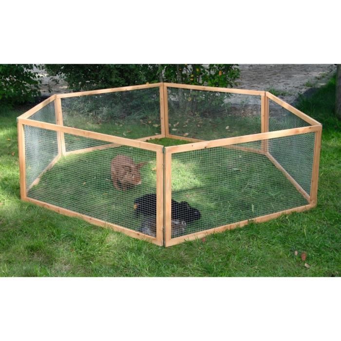 KERBL - Enclos extérieur pour rongeurs - Vario Bois - Grillage fin - Dimensions 120x120x59cm