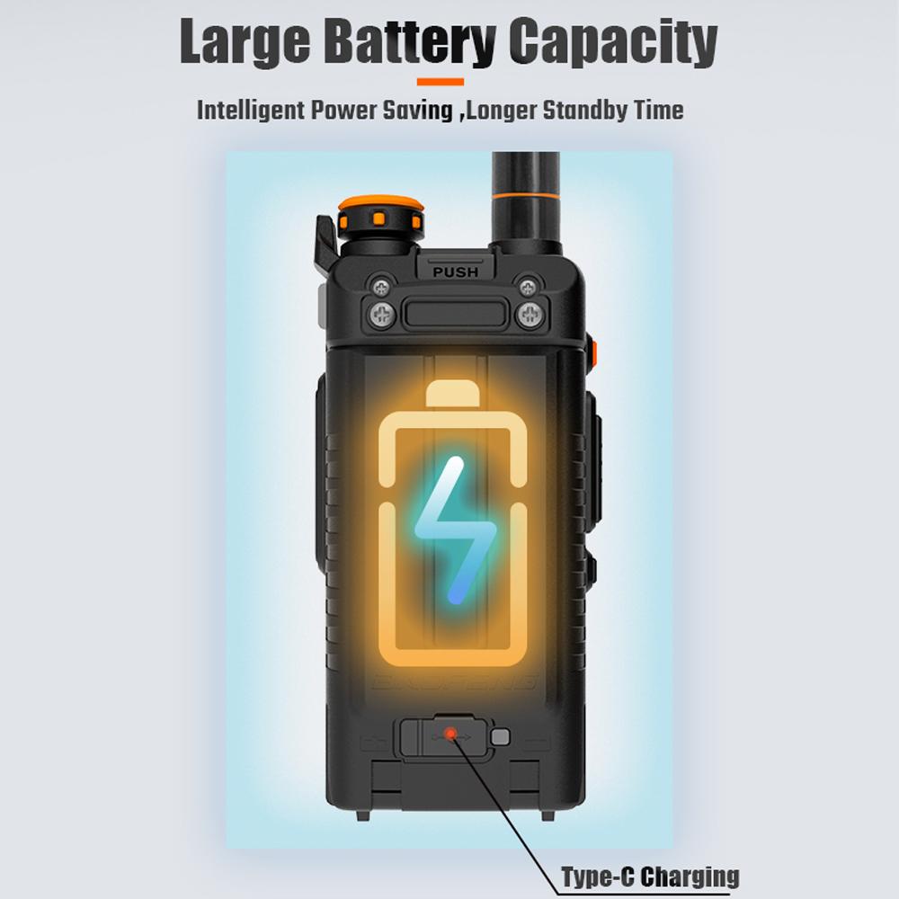 Baofeng UV-K5 Plus Walkie Talkie 12W High Capacity AM FM Two Way Radio Full Band LCD 999CH Frequency Copy NOAA Noise Reduce