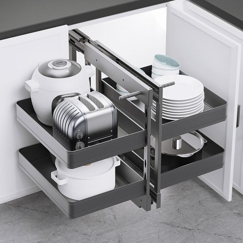 Sliding Kitchen Cabinet Storage Metal Cabinets Organizers Large Removable Spice Drawer Household Narrow Auxiliary Furniture