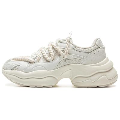 Li Ning Cushioning Slip Resistant Abrasion Resistant Breathable Support Low Top Casual Shoes Women's Ivory AGCV134-1