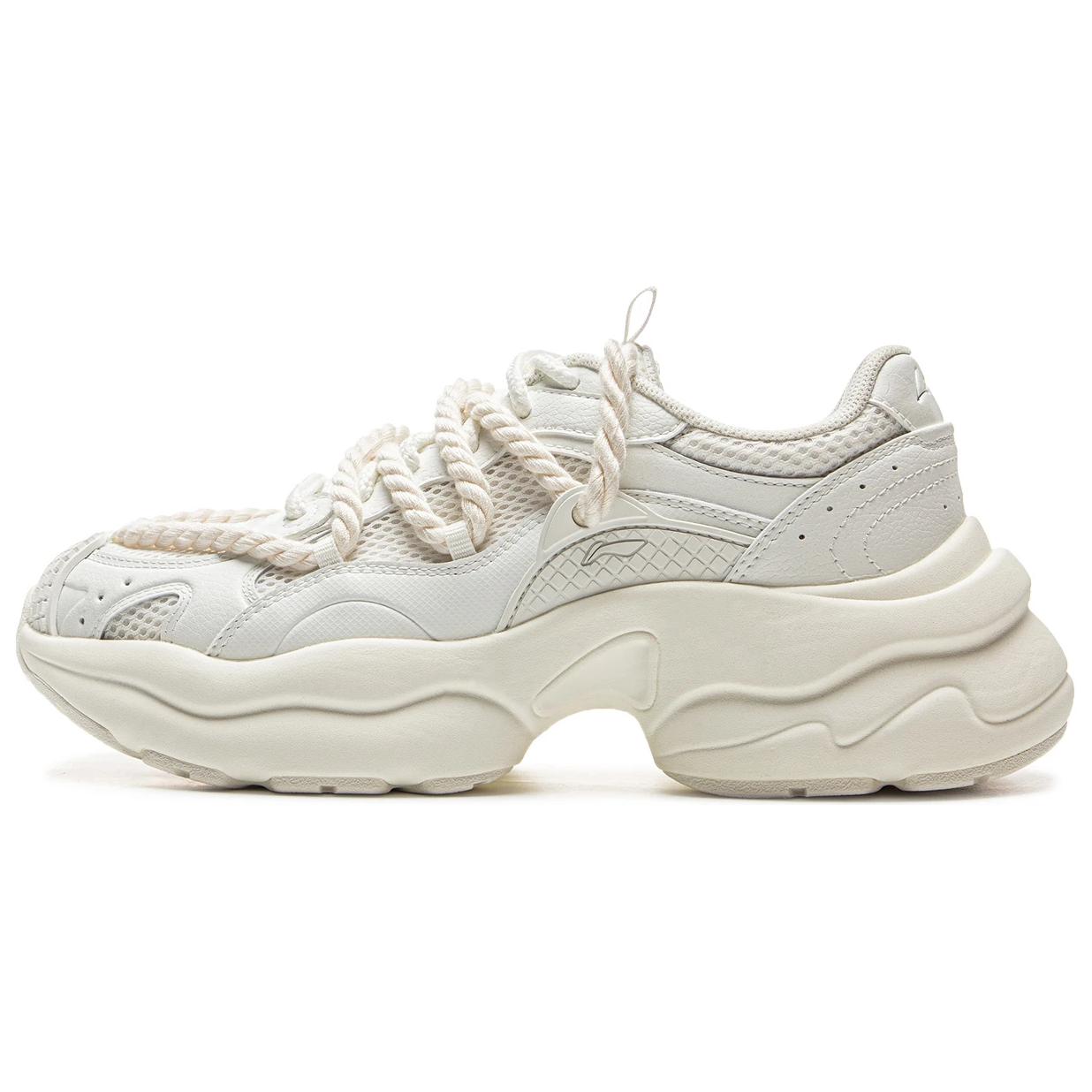 

New LiNing Cushioning, Slip Resistant, Abrasion Resistant, Breathable, Support Low Top Casual Shoes Women s Ivory AGCV134-1 38