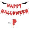 Red Glitter Bat Banner for Halloween Party Decor