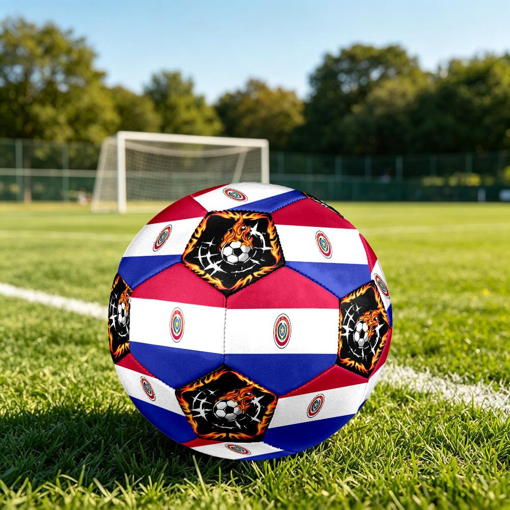 1 pz Paraguay Tema Sportivo Taglia 5 Pallone da Calcio Professionale Partita Allenamento Calcio Sportivo Indoor & Outdoor Pallone Leggero Resistente c6619