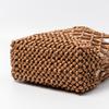 European American Style Handmade Woven Hollow Out Beaded Bag, Women Wooden Bead Tote Bag, Beach Vacation Crossbody Shoulder Bag