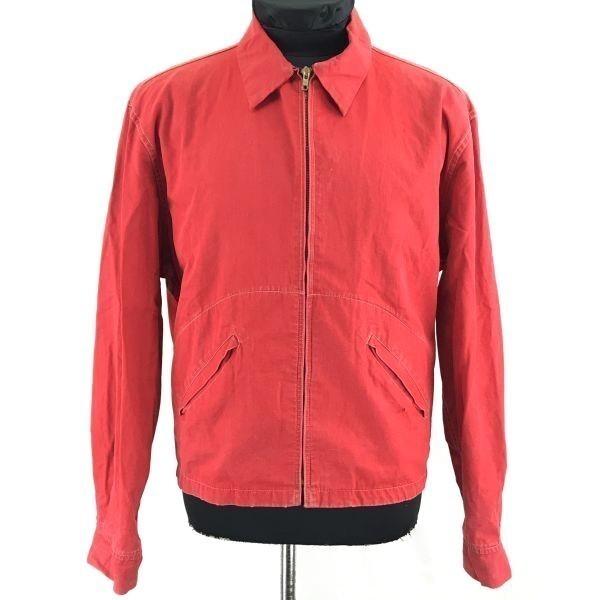 

40s-50s-60s Vintage Crown Zipper / DAN RIVER / Work Jacket / Blouson / Outerwear [Men s L / Red] Crown Zipper