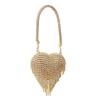 Herzförmige Retro-Umschlags-Tasche Luxuriöses Design Bling-Stil Mini-Tasche Kleine Größe Strasssteine Abend-Clutch Abendveranstaltungen