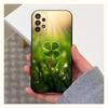 Clover Plant Four Leaf Case For Samsung S21,S20,S10,Plus,S9,S22,S25,Ultra,S24,S23,FE,Lite,Soft Silicone Black