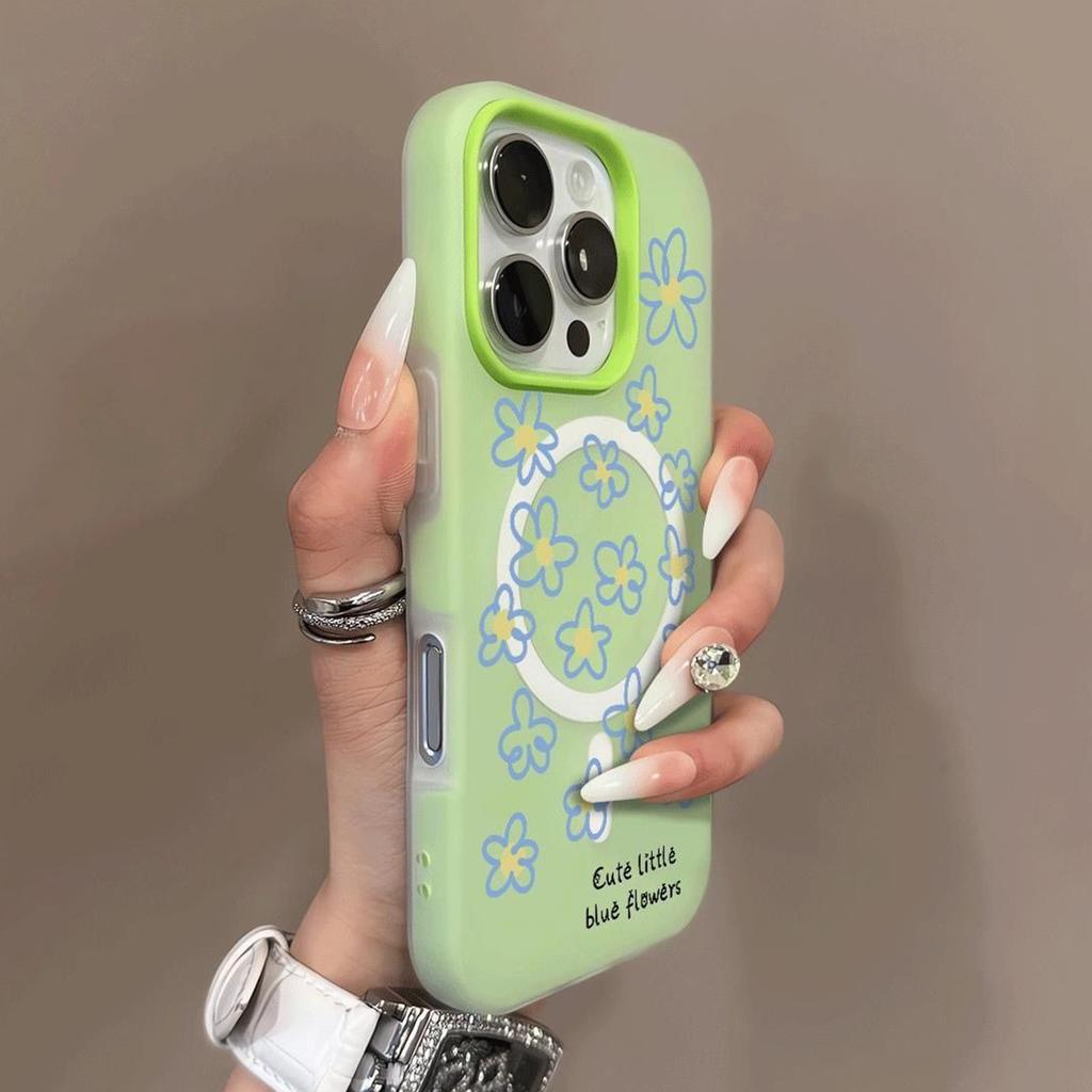 Jelly Magnetic 2-in-1 Phone Case with Ins Wind Cooling and Small Fresh Cartoon TPU Couple Trend