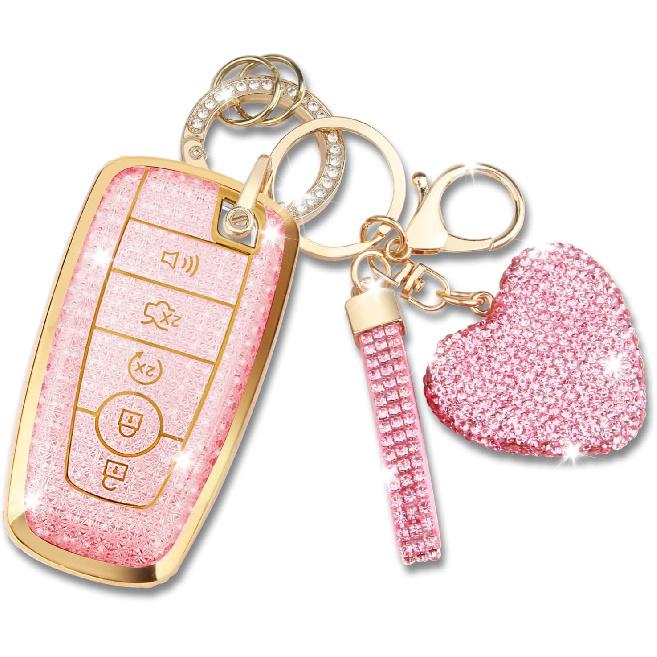 Car Key Cover for Ford, Soft TPU Protection Key Case Compatible With Ford Maverick Lincoln Fusion F150 F250 F350 F450 F550, 5 Buttons Remote Key