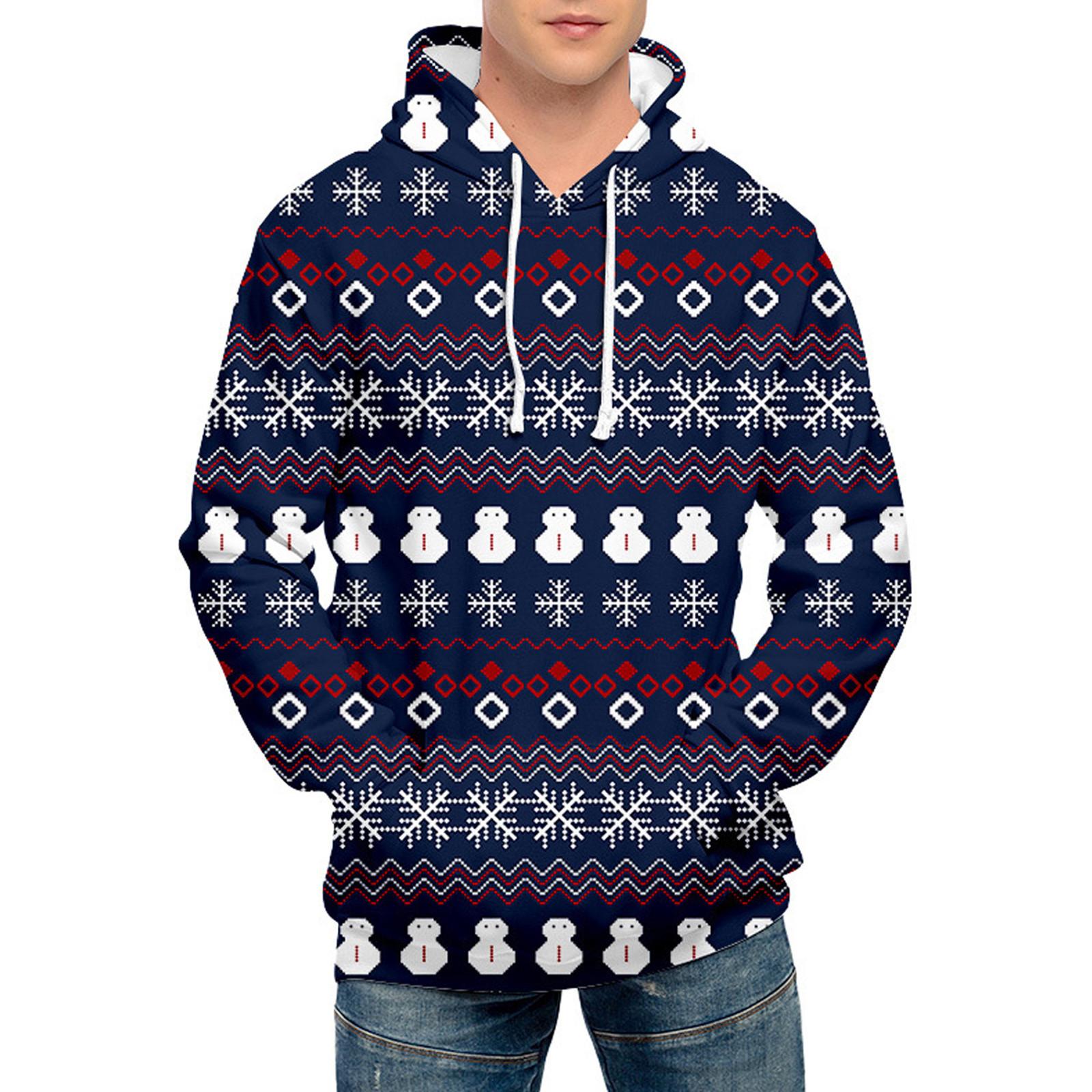 

Рождественский модный свободный мужской и женский тонкий свитер с капюшоном XXL хаки