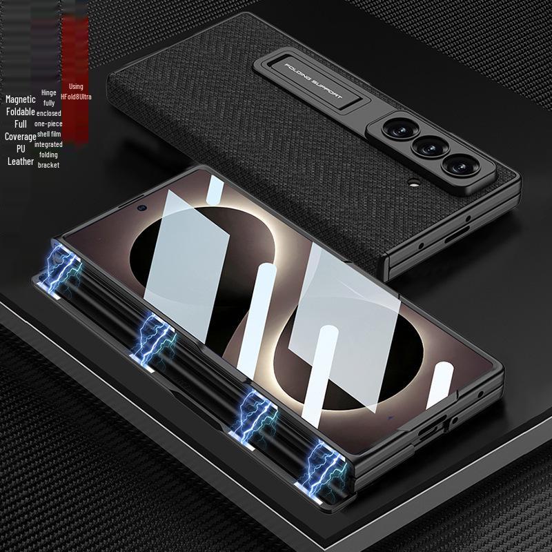 New Samsung Z Fold8 Ultra Leather Folding Phone Case—Stylish, Minimalist Hinge Protection. Douyin-Inspired Design.