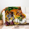 "Prehistoric Fun: Tom & Jerry's Dino Adventure Poster Print"Blanket Flannel Throw Blanket for Sofa, Bed, Travel, Camping, Office