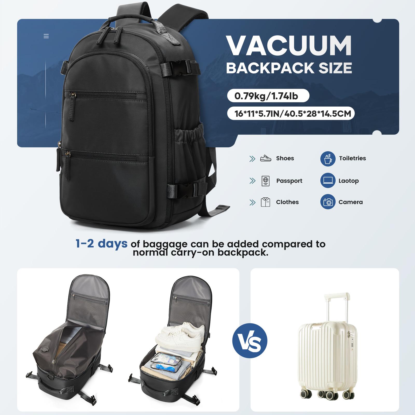 

Рюкзак мужской водонепроницаемый с множеством карманов, мужская рабочая сумка, рюкзак с вакуумной компрессией, походный дорожный рюкзак, сумка для ноутбука чёрный