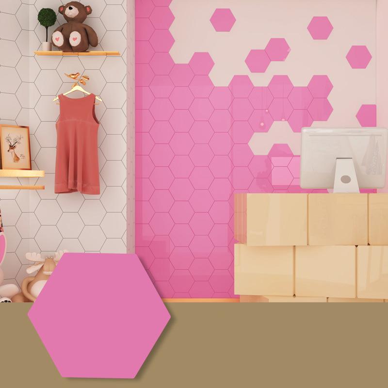 

10Pcs Hexagonal Wood Wall Sticker Self Adhesive Tiles Decals Home Decor Diy Wallpaper 3D for Office Living Room Background Decor