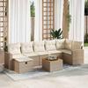 VidaXL Garden Lounge Set with Cushions 8 Pcs Beige Braided Resin 3325796
