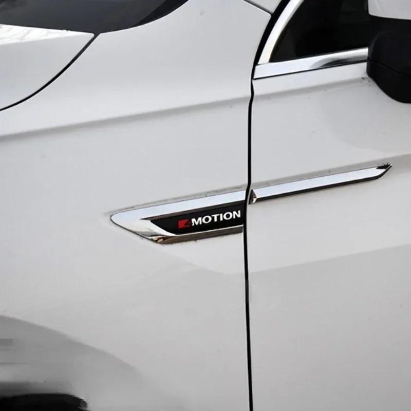 4 Stück Rline GTI 4MOTION Logo Auto Seitenkotflügel Emblem Abzeichen Stoßstangenstreifen Aufkleber für Polo Golf Jetta Touran Tiguan Passat Käfer