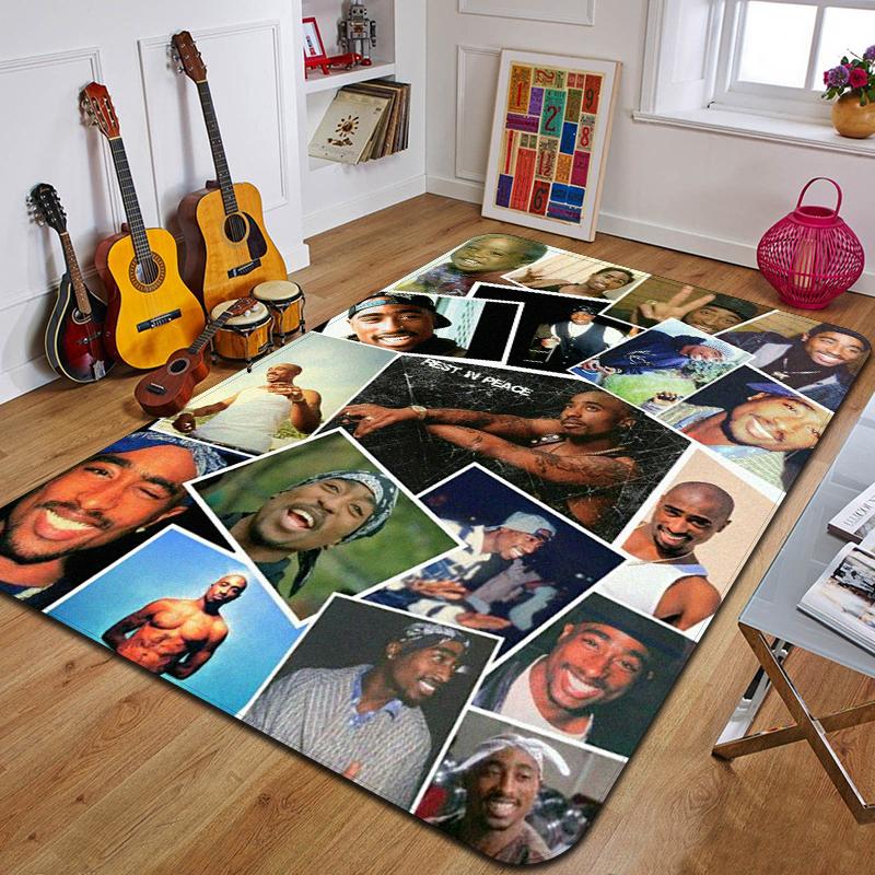 Kober s potiskem T-Tupac módní podložka na jógu dekorativní koberec do ložnice dekorativní podlahová rohožka do obývacího pokoje koupelny narozeninový dárek