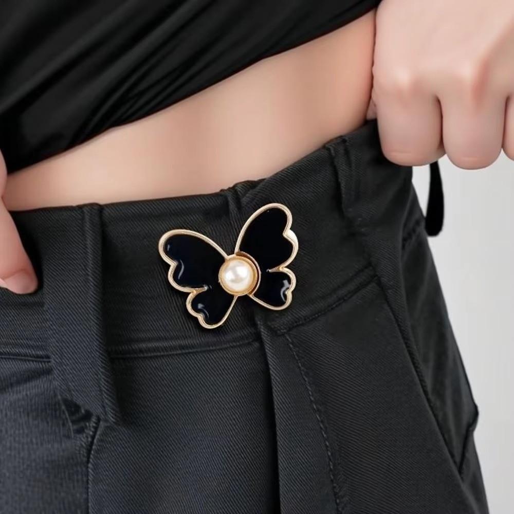 Temperament Butterfly Shape Jeans Buttons Fixed Adjustable Waist Buckle Waist Tightening Tool Pants Pins Dress Decoration