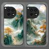 Art Mountain Landscape Painting Tempered Glass Phone Case for Oneplus 13 13R 12 11 10 9T Nord CE 4 3 2 Lite ACE3 ACE2 PRO Cover